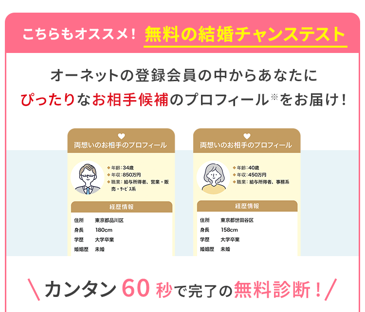 無料の結婚チャンステスト
